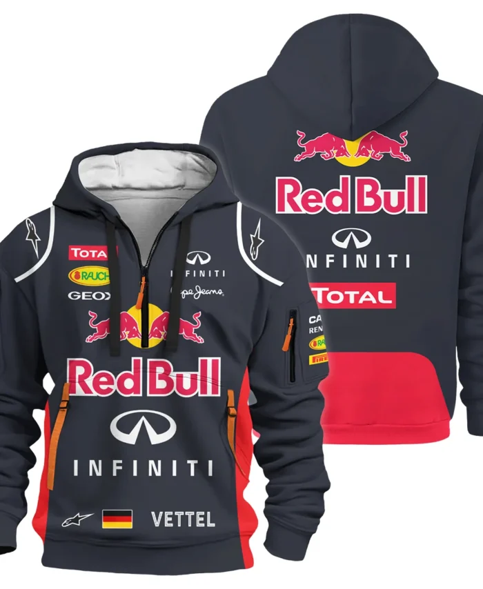 2012 Sebastian Vettel Racing Suit Red Bull Racing F1 Hoodie Half Zip BLVASV110925A5HDF
