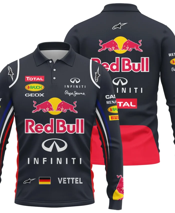 2012 Sebastian Vettel Racing Suit Red Bull Racing F1 Long Polo Shirt BLVASV110925A5LPL
