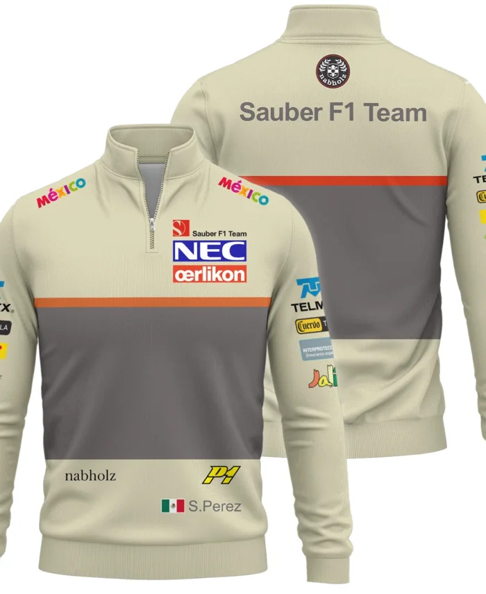 2012 Sergio Perez Racing Suit Sauber F1 Quarter-Zip Sweatshirt BLVASP170925A10QZS