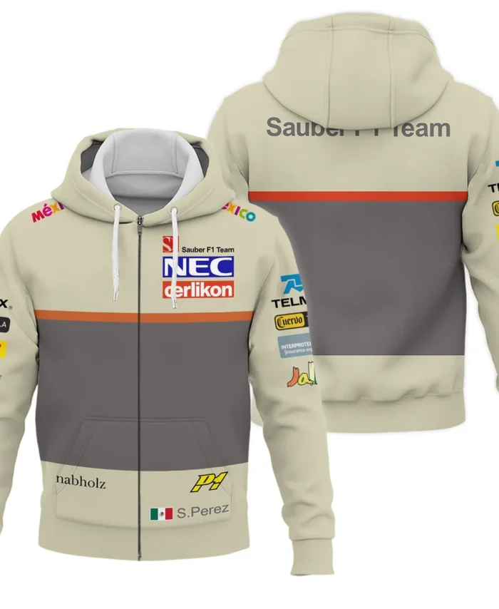 2012 Sergio Perez Racing Suit Sauber F1 Zipper Hoodie BLVASP170925A10ZHD