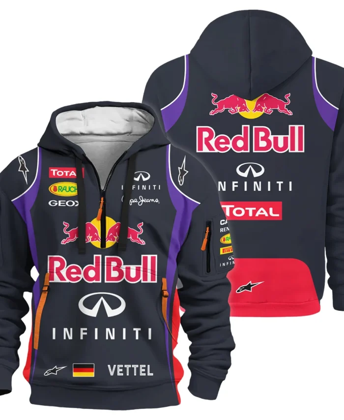 2013 Sebastian Vettel Racing Suit Red Bull Racing F1 Hoodie Half Zip BLVASV110925A4HDF