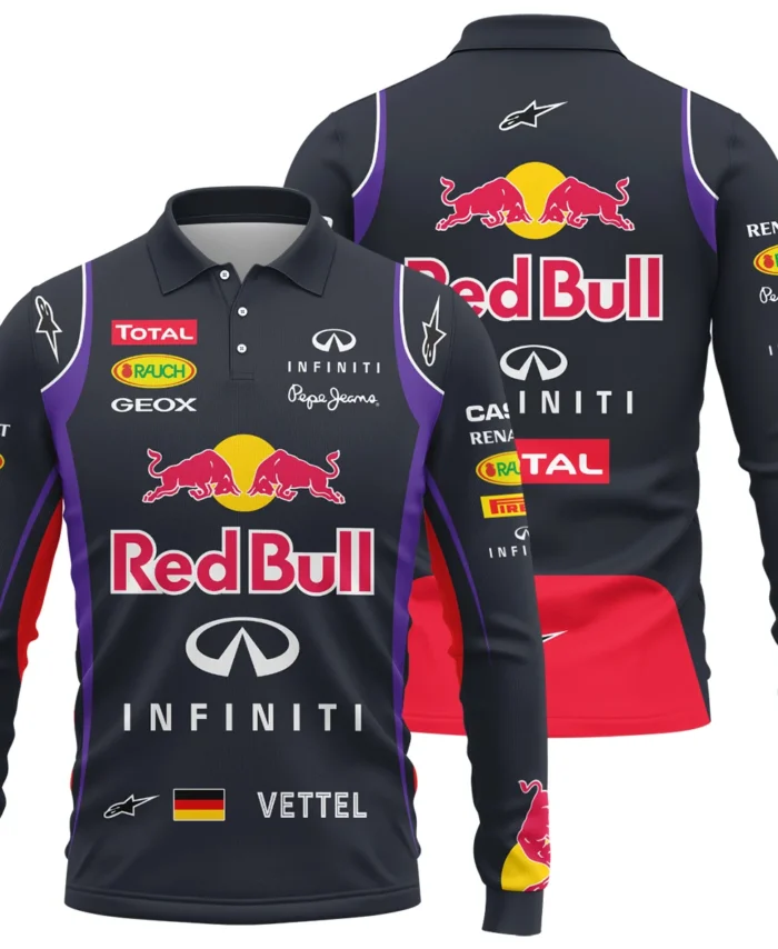 2013 Sebastian Vettel Racing Suit Red Bull Racing F1 Long Polo Shirt BLVASV110925A4LPL