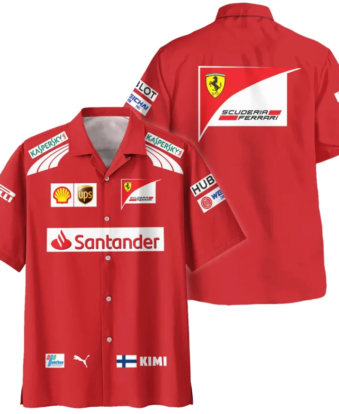 2014 Kimi Raikkonen Racing Suit Ferrari F1 Hawaiian Shirt BLVAKR191125A11HW