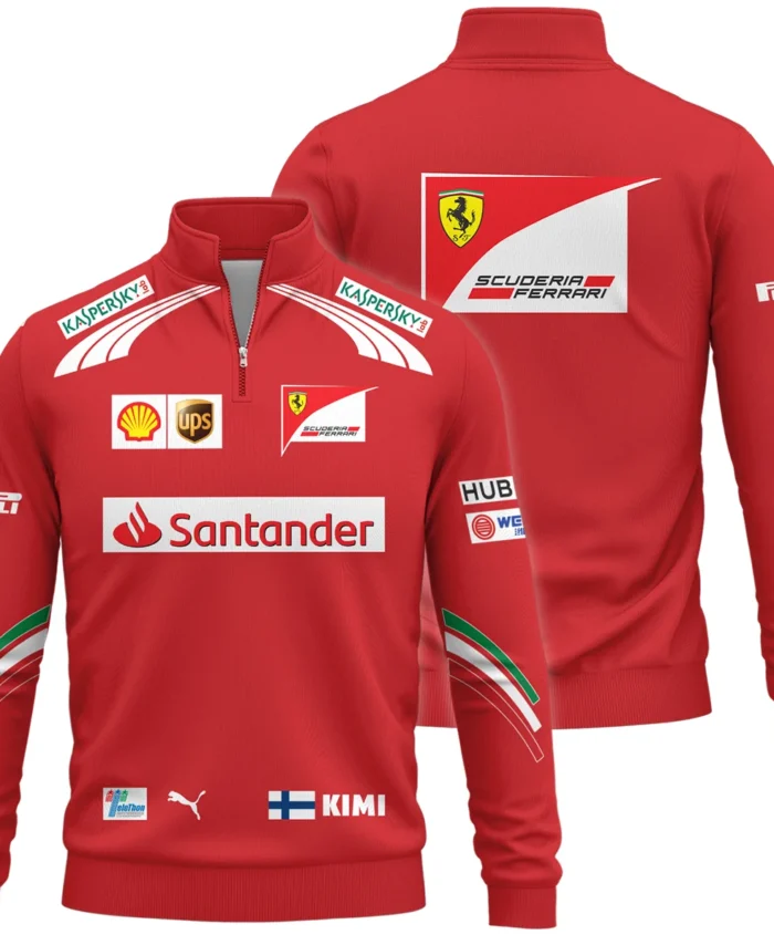 2014 Kimi Raikkonen Racing Suit Ferrari F1 Quarter-Zip Sweatshirt BLVAKR191125A11QZS