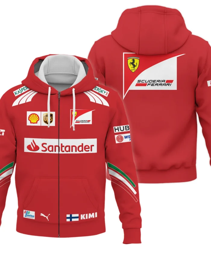 2014 Kimi Raikkonen Racing Suit Ferrari F1 Zipper Hoodie BLVAKR191125A11ZHD
