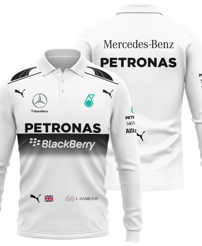2014 Lewis Hamilton Racing Suit Mercedes F1 Long Polo Shirt BLVALH260825A8LPL