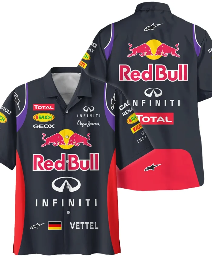2014 Sebastian Vettel Racing Suit Red Bull Racing F1 Hawaiian Shirt BLVASV110925A3HW