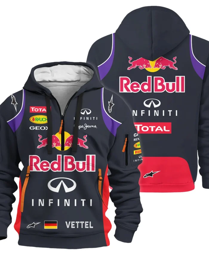 2014 Sebastian Vettel Racing Suit Red Bull Racing F1 Hoodie Half Zip BLVASV110925A3HDF