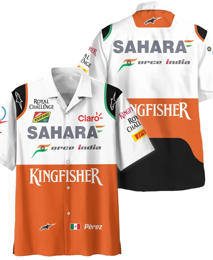 2014 Sergio Perez Racing Suit Force India F1 Hawaiian Shirt BLVASP170925A8HW