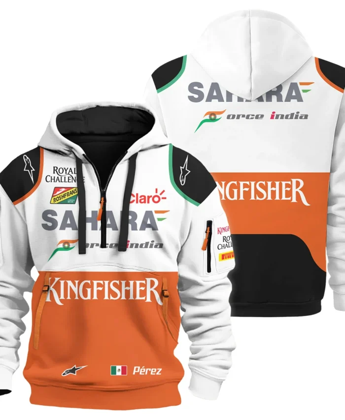 2014 Sergio Perez Racing Suit Force India F1 Hoodie Half Zip BLVASP170925A8HDF