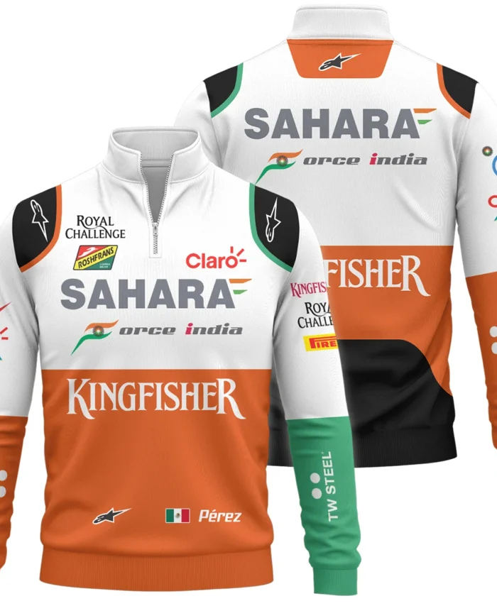 2014 Sergio Perez Racing Suit Force India F1 Quarter-Zip Sweatshirt BLVASP170925A8QZS
