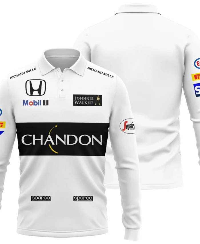 2015 Fernando Alonso Racing Suit McLaren F1 Long Polo Shirt BLVAFA030925A2LPL