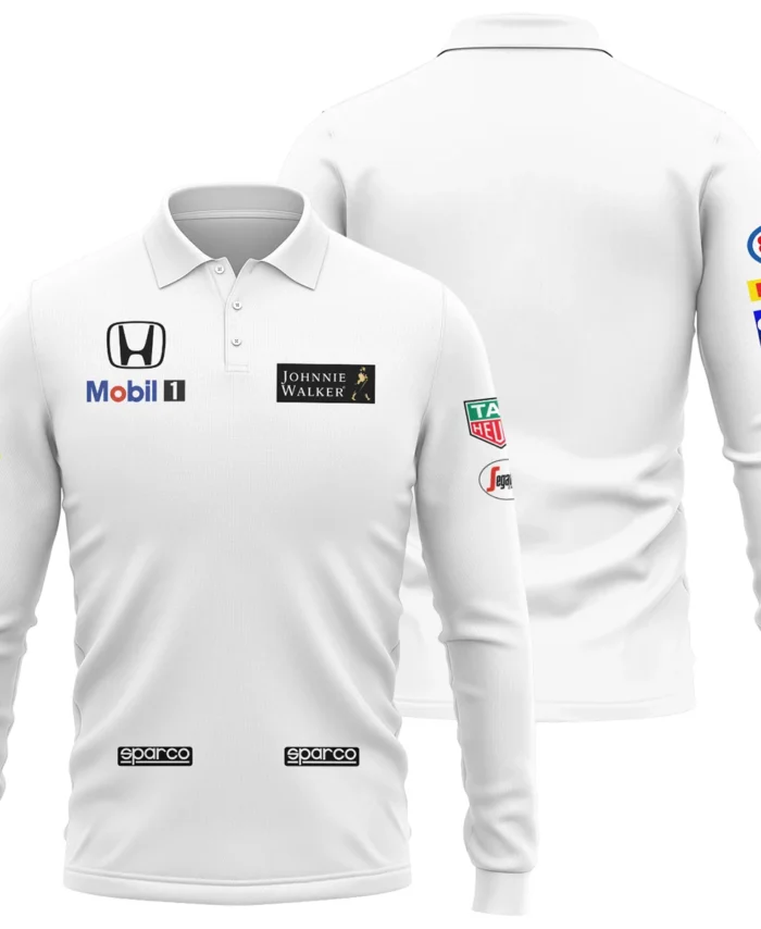 2015 Jenson Button Racing Suit McLaren F1 Long Polo Shirt BLVAJB010925A6LPL