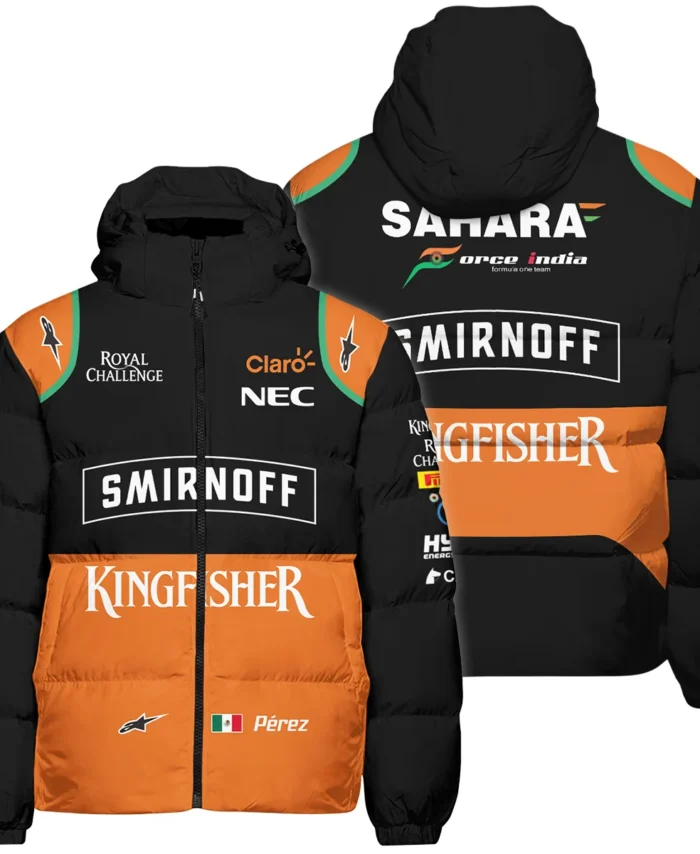 2015 Sergio Perez Racing Suit Force India F1 Down & Puffer Jackets BLVASP170925A7HCJ