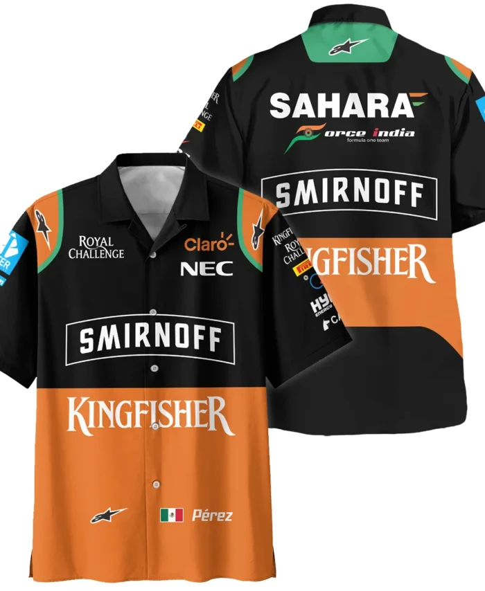 2015 Sergio Perez Racing Suit Force India F1 Hawaiian Shirt BLVASP170925A7HW
