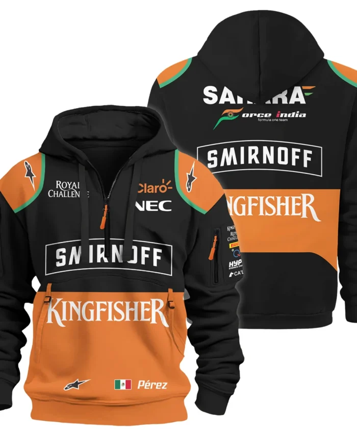 2015 Sergio Perez Racing Suit Force India F1 Hoodie Half Zip BLVASP170925A7HDF