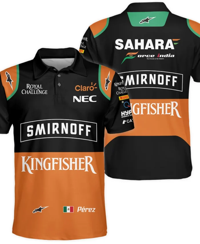 2015 Sergio Perez Racing Suit Force India F1 Polo Shirt BLVASP170925A7PL