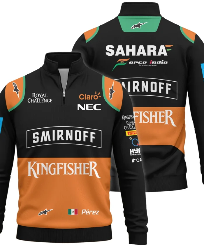 2015 Sergio Perez Racing Suit Force India F1 Quarter-Zip Sweatshirt BLVASP170925A7QZS