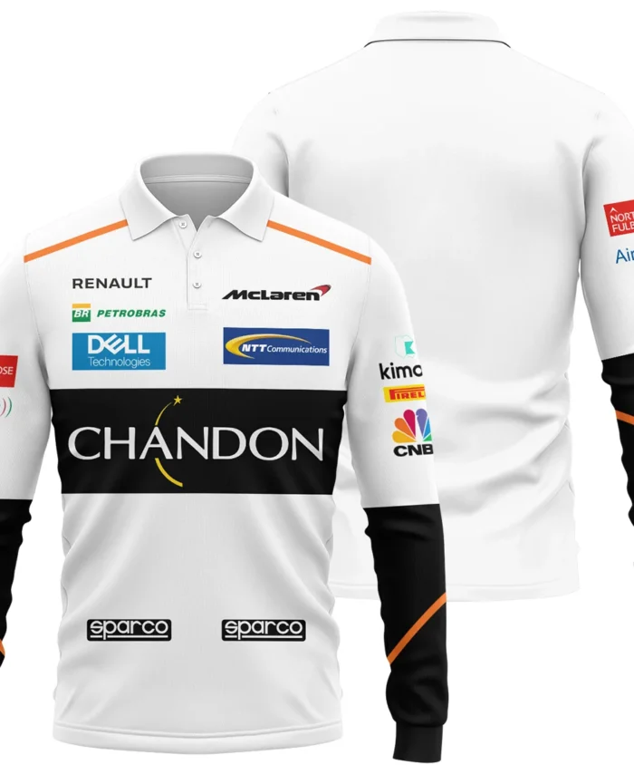2016 Fernando Alonso Racing Suit McLaren F1 Long Polo Shirt BLVAFA030925A3LPL