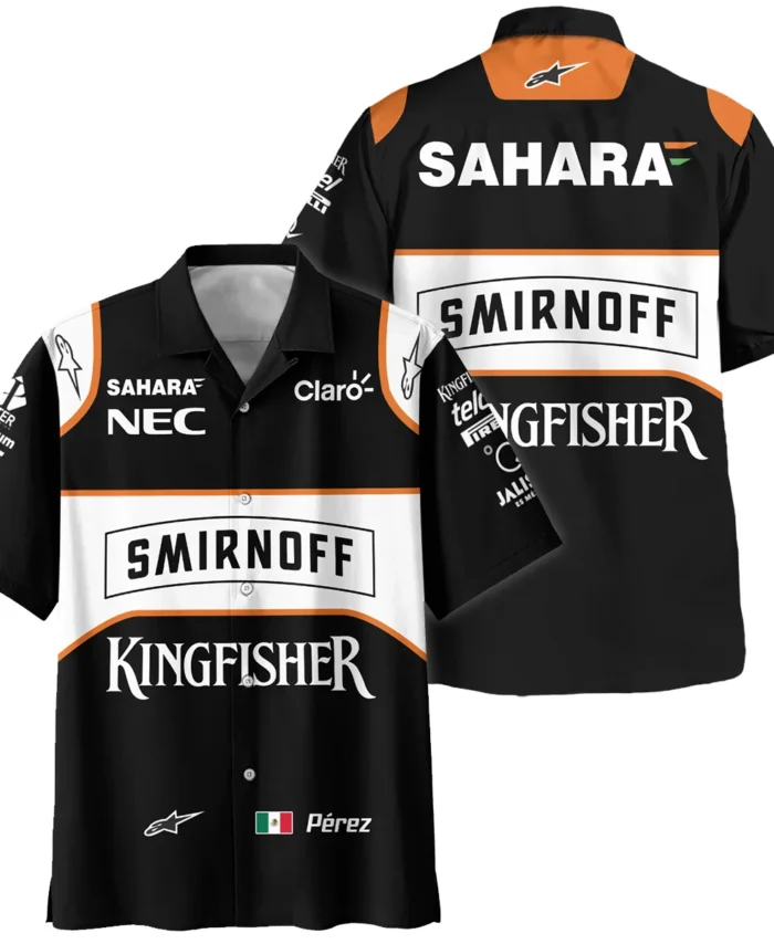 2016 Sergio Perez Racing Suit Force India F1 Hawaiian Shirt BLVASP170925A6HW