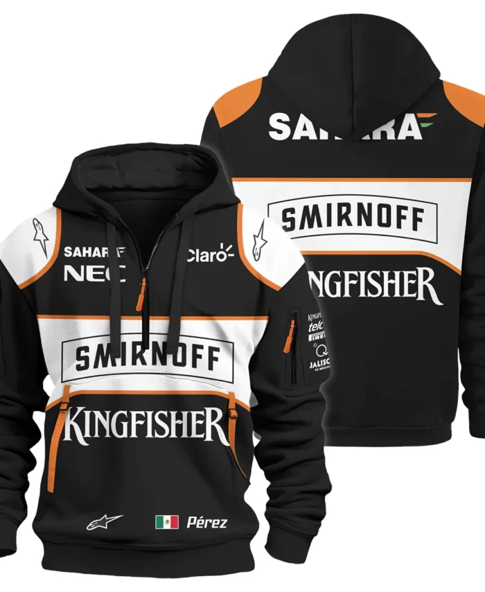 2016 Sergio Perez Racing Suit Force India F1 Hoodie Half Zip BLVASP170925A6HDF
