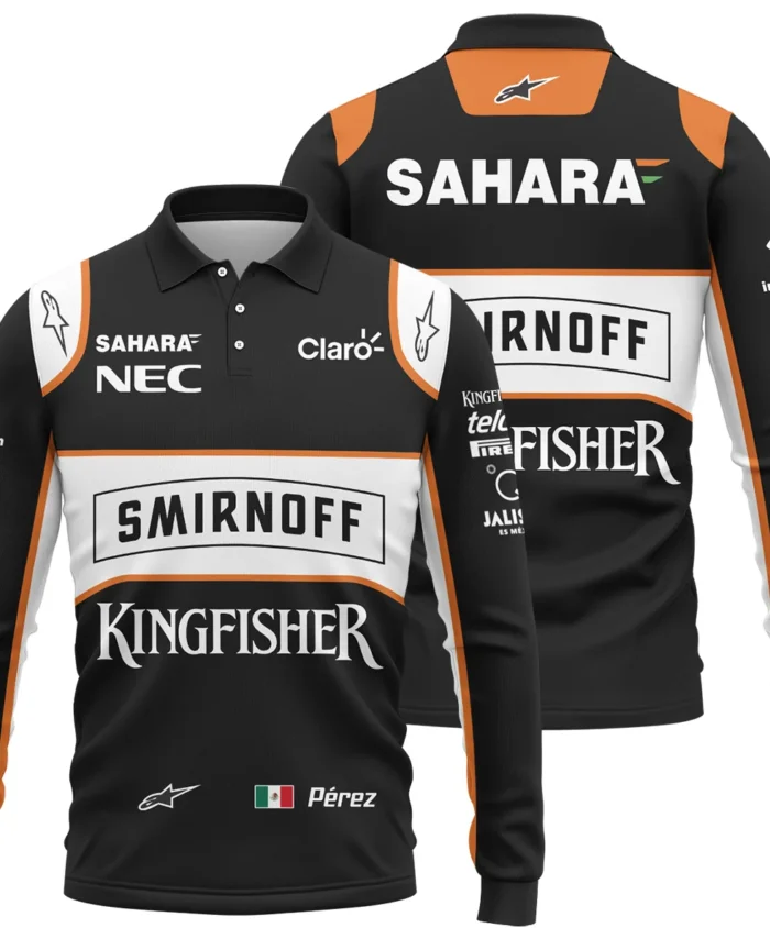 2016 Sergio Perez Racing Suit Force India F1 Long Polo Shirt BLVASP170925A6LPL