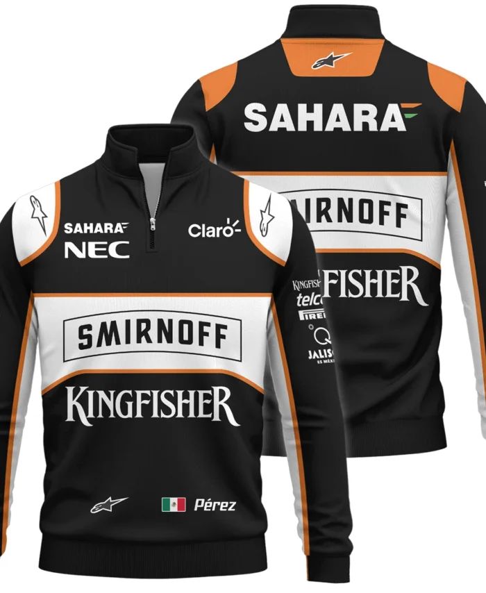 2016 Sergio Perez Racing Suit Force India F1 Quarter-Zip Sweatshirt BLVASP170925A6QZS