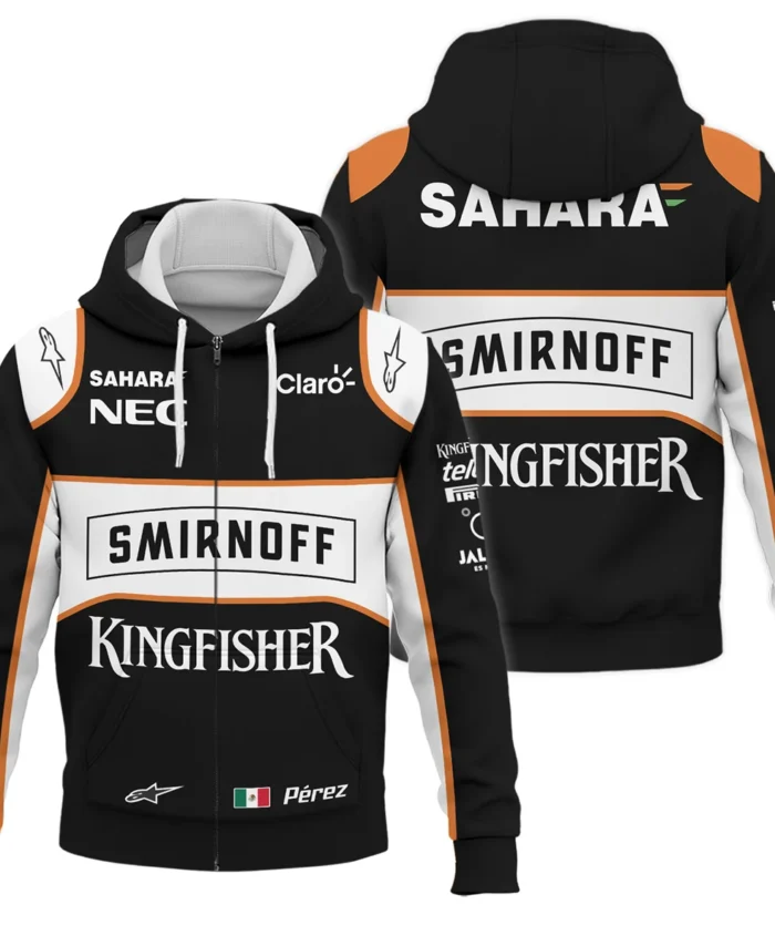 2016 Sergio Perez Racing Suit Force India F1 Zipper Hoodie BLVASP170925A6ZHD