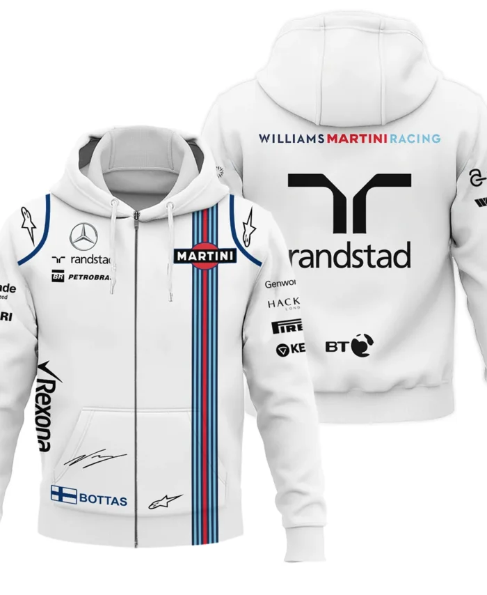 2016 Valtteri Bottas Racing Suit Williams F1 Zipper Hoodie BLVAVB130925A3ZHD