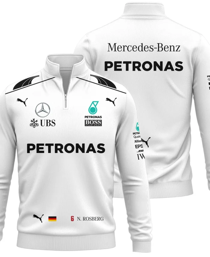 2016 WDC Nico Rosberg Racing Suit Mercedes F1 Quarter-Zip Sweatshirt BLVANR281125A1QZS