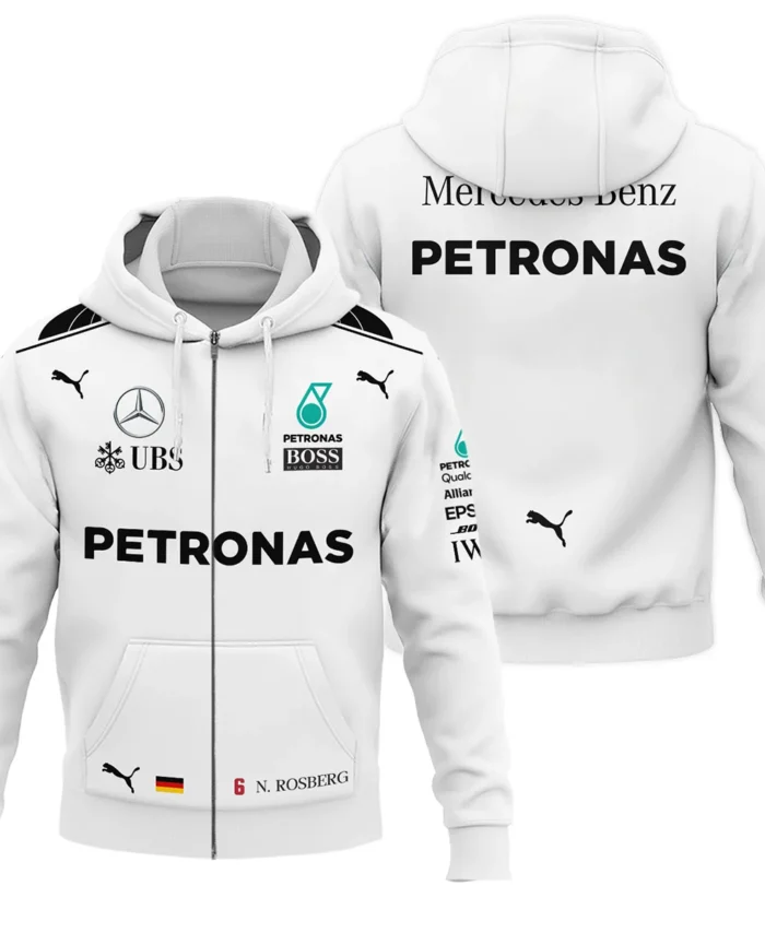 2016 WDC Nico Rosberg Racing Suit Mercedes F1 Zipper Hoodie BLVANR281125A1ZHD