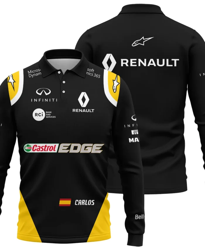 2017 Carlos Sainz Racing Suit Renault F1 Long Polo Shirt BLVACS190825A2LPL