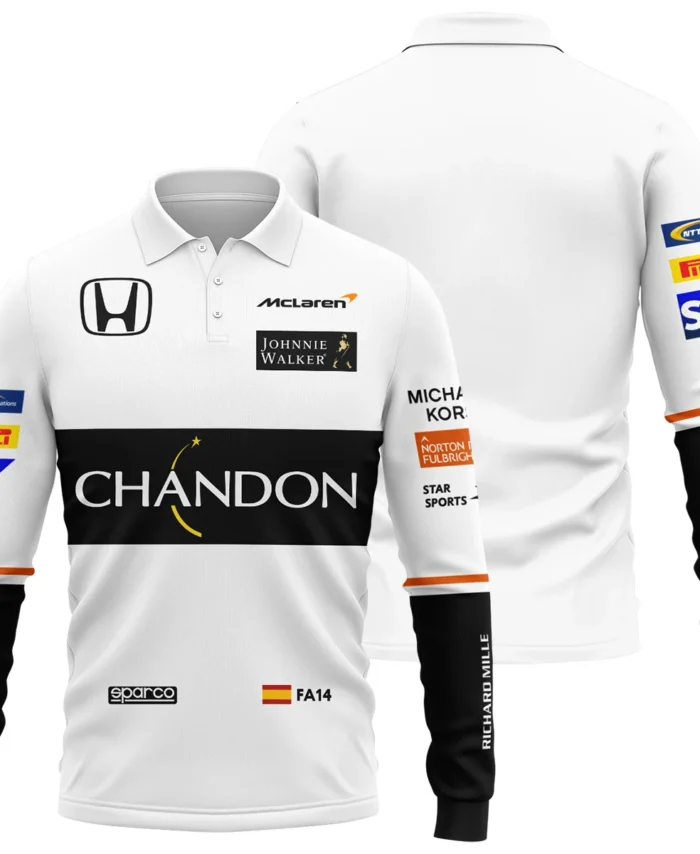 2017 Fernando Alonso Racing Suit McLaren F1 Long Polo Shirt BLVAFA030925A1LPL