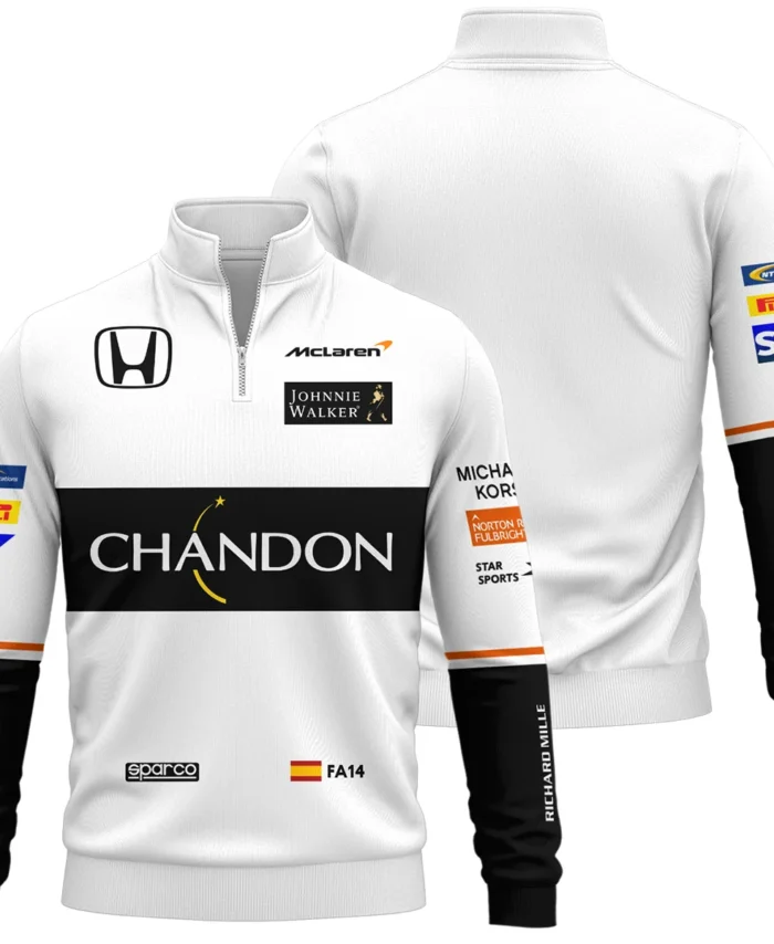 2017 Fernando Alonso Racing Suit McLaren F1 Quarter-Zip Sweatshirt BLVAFA030925A1QZS