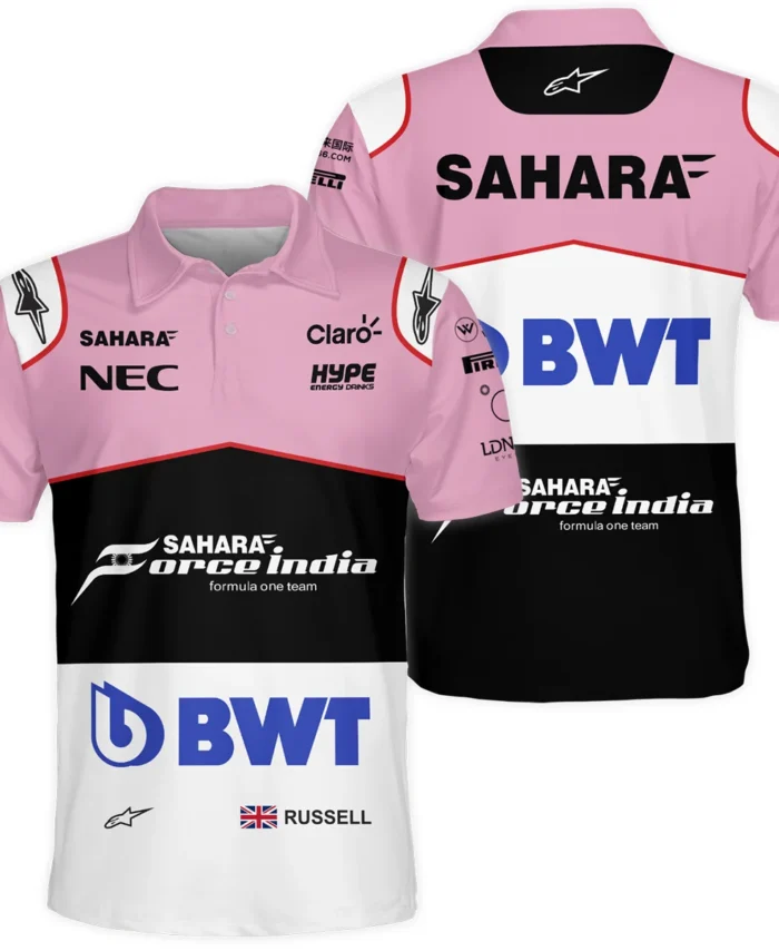 2017 George Russell Racing Suit Force India F1 Polo Shirt BLVAGR080925A7PL