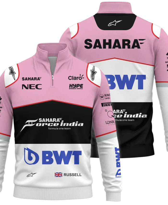 2017 George Russell Racing Suit Force India F1 Quarter-Zip Sweatshirt BLVAGR080925A7QZS