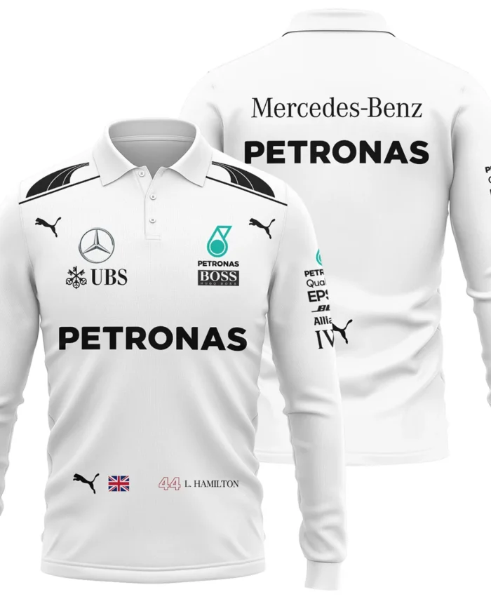 2017 Lewis Hamilton Racing Suit Mercedes F1 Long Polo Shirt BLVALH260825A7LPL