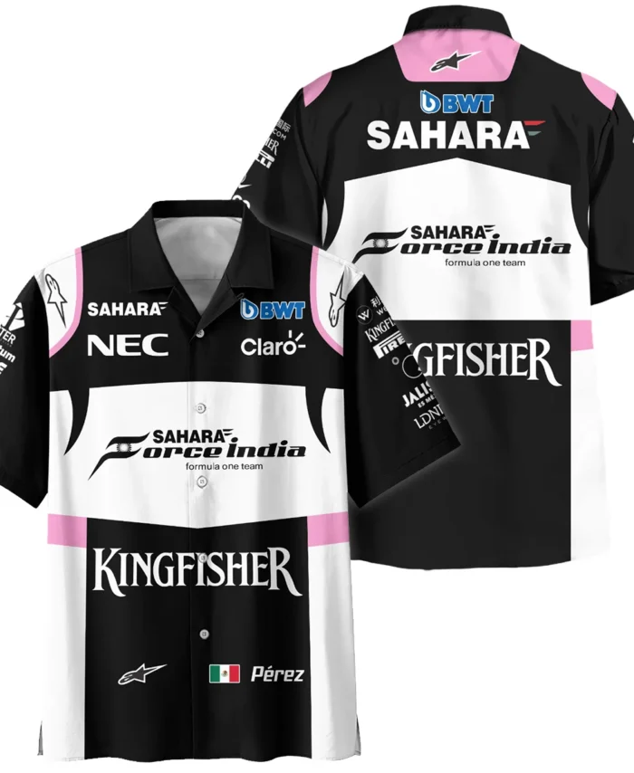 2017 Sergio Perez Racing Suit Force India F1 Hawaiian Shirt BLVASP170925A5HW