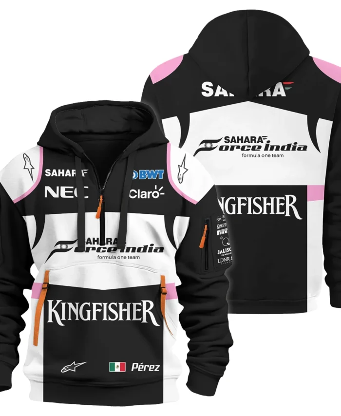 2017 Sergio Perez Racing Suit Force India F1 Hoodie Half Zip BLVASP170925A5HDF