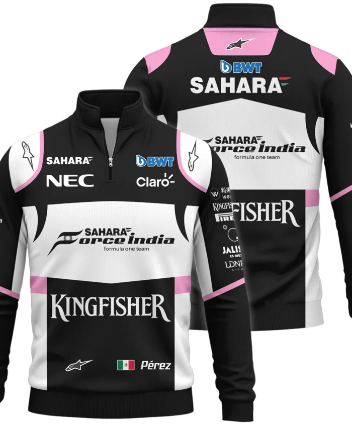 2017 Sergio Perez Racing Suit Force India F1 Quarter-Zip Sweatshirt BLVASP170925A5QZS
