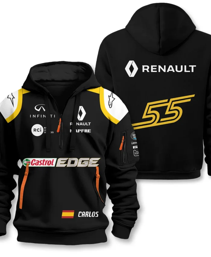 2018 Carlos Sainz Racing Suit Renault F1 Hoodie Half Zip BLVACS190825A1HDF