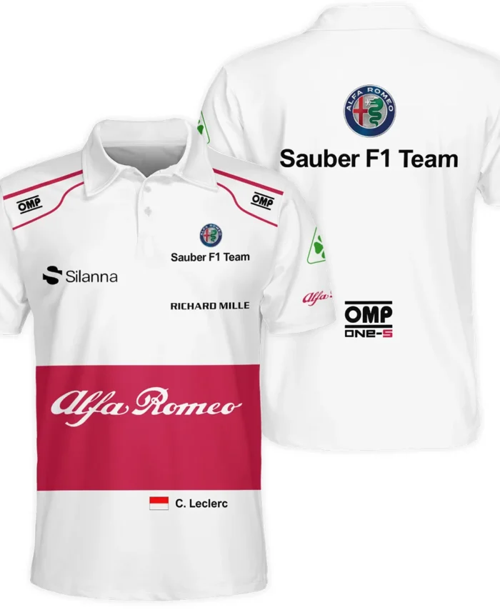 2018 Charles Leclerc Racing Suit Alfa Romeo Sauber F1 Polo Shirt BLVACL260825A6PL