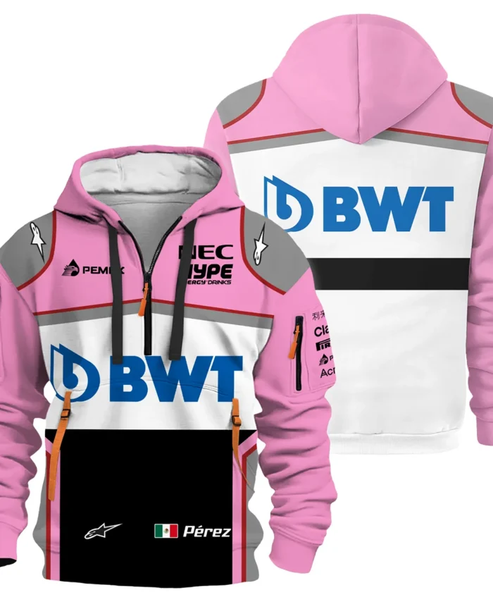 2018 Sergio Perez Racing Suit Racing Point F1 Hoodie Half Zip BLVASP170925A4HDF