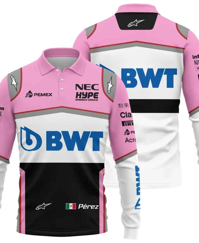 2018 Sergio Perez Racing Suit Racing Point F1 Long Polo Shirt BLVASP170925A4LPL