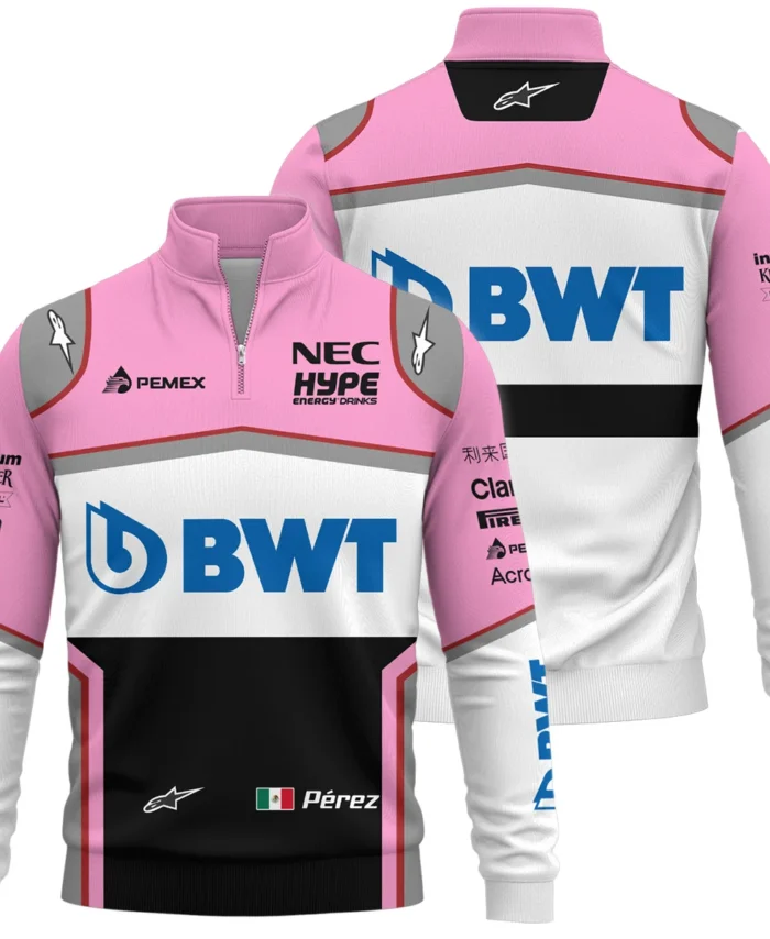 2018 Sergio Perez Racing Suit Racing Point F1 Quarter-Zip Sweatshirt BLVASP170925A4QZS
