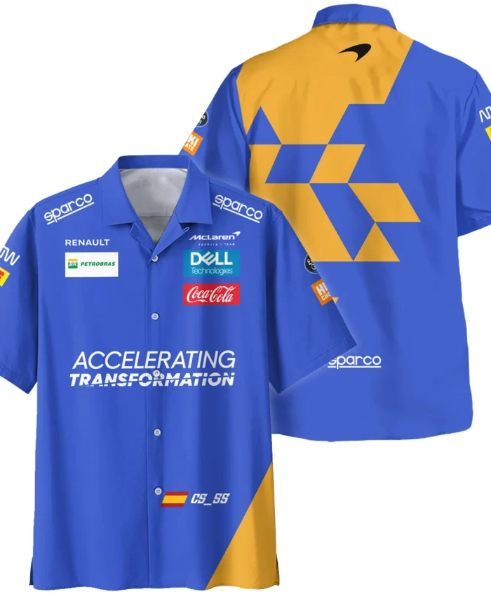 2019 Carlos Sainz Racing Suit McLaren F1 Hawaiian Shirt BLVACS190825A15HW