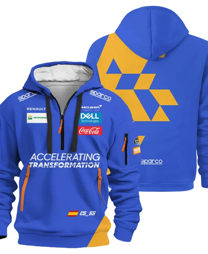 2019 Carlos Sainz Racing Suit McLaren F1 Hoodie Half Zip BLVACS190825A15HDF