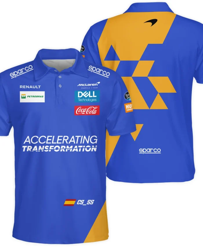 2019 Carlos Sainz Racing Suit McLaren F1 Polo Shirt BLVACS190825A15PL