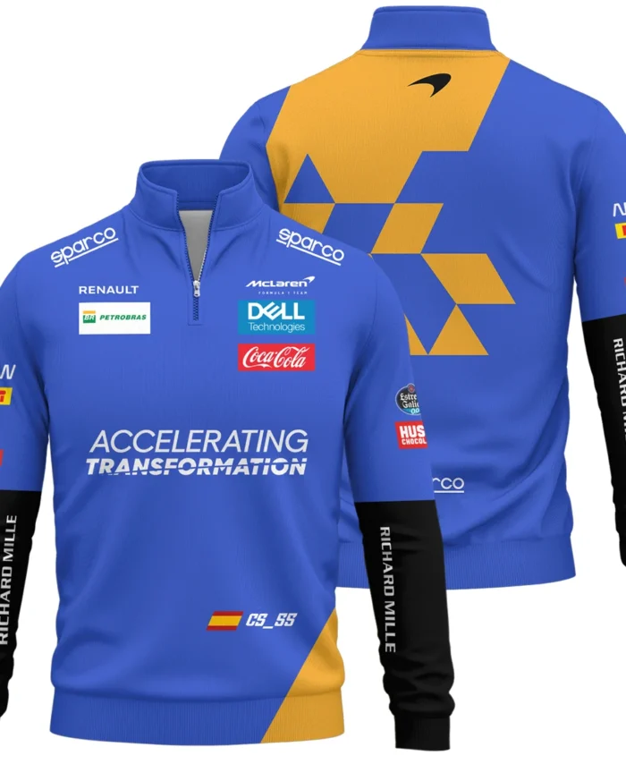 2019 Carlos Sainz Racing Suit McLaren F1 Quarter-Zip Sweatshirt BLVACS190825A15QZS
