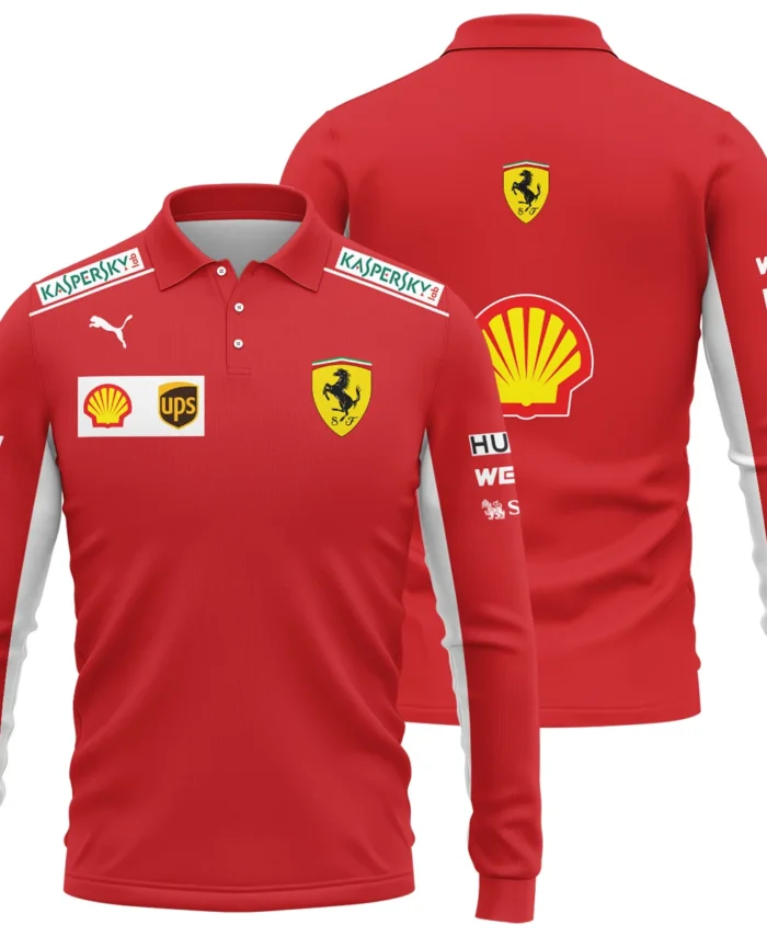 2019 Charles Leclerc Racing Suit Ferrari F1 Long Polo Shirt BLVACL260825A5LPL